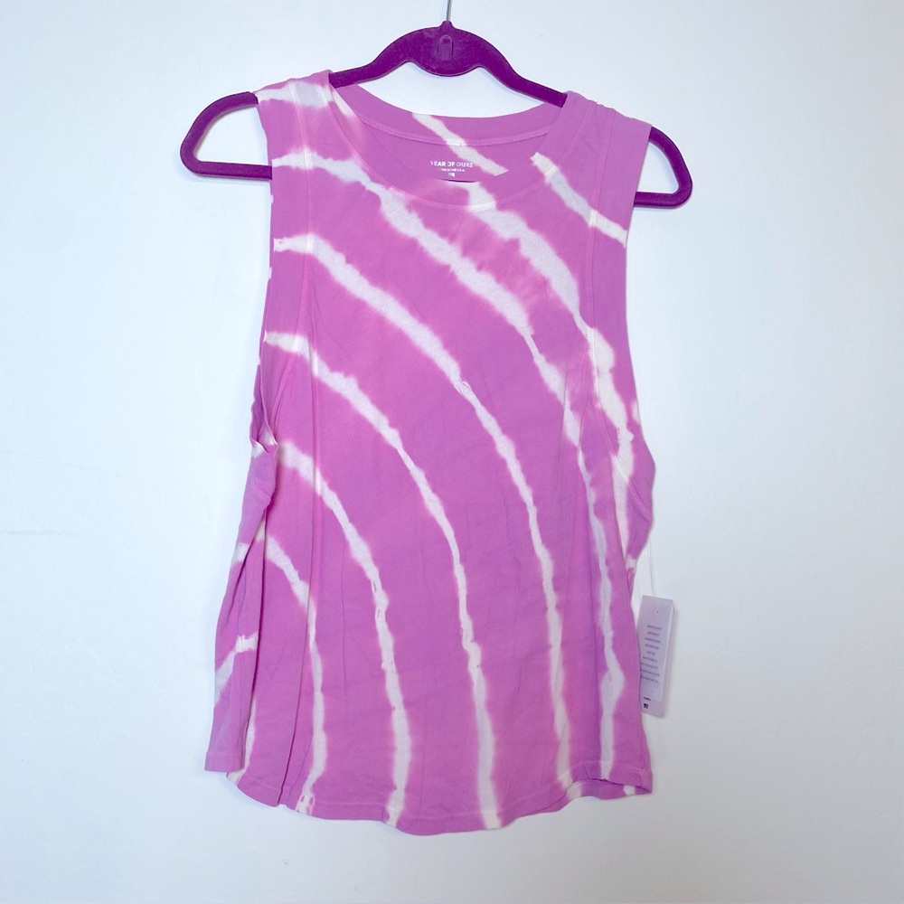 Year of Ours Pink Tie-Dye Muscle Tee
